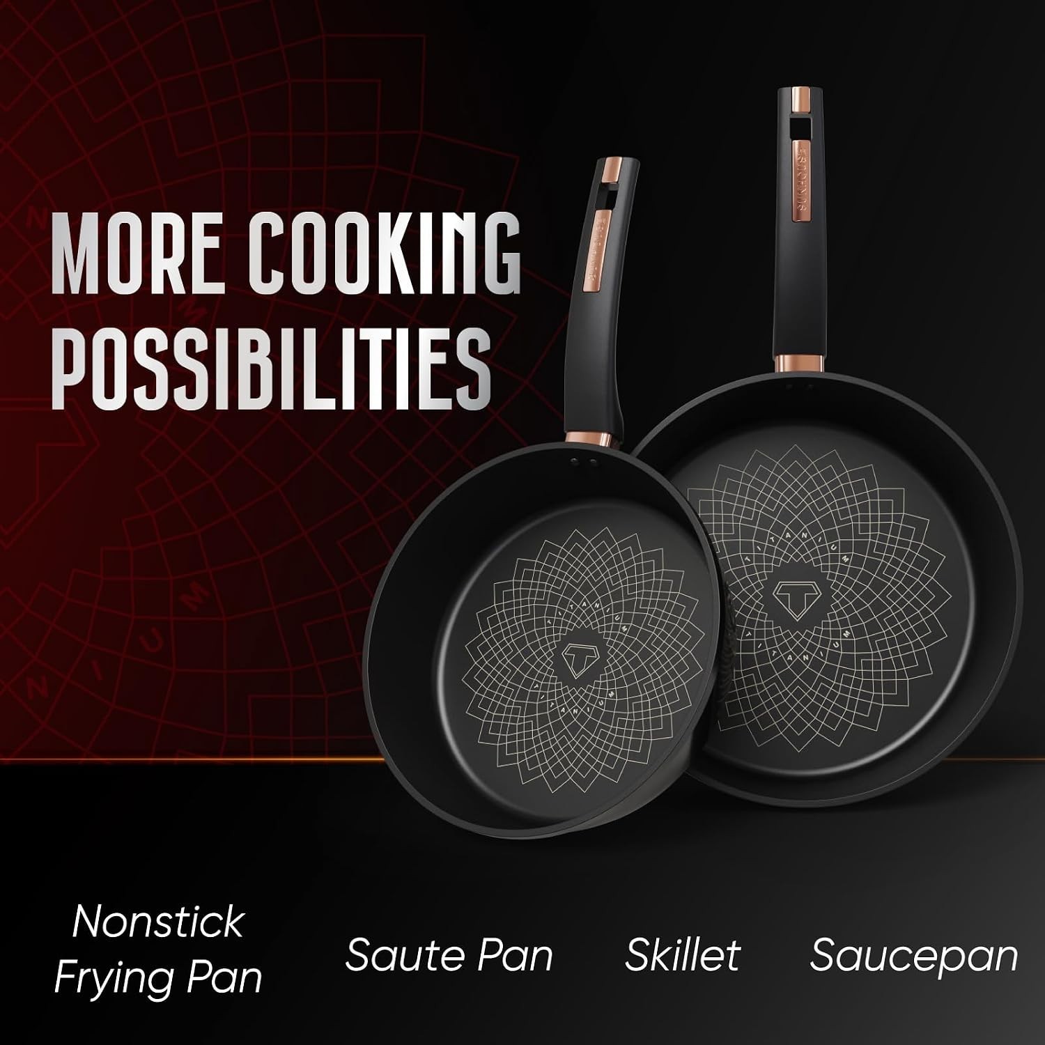 10 Inch Non Stick Frying Pan, Aluminum Skillet with Titanium Coating, PFOA-FR…
