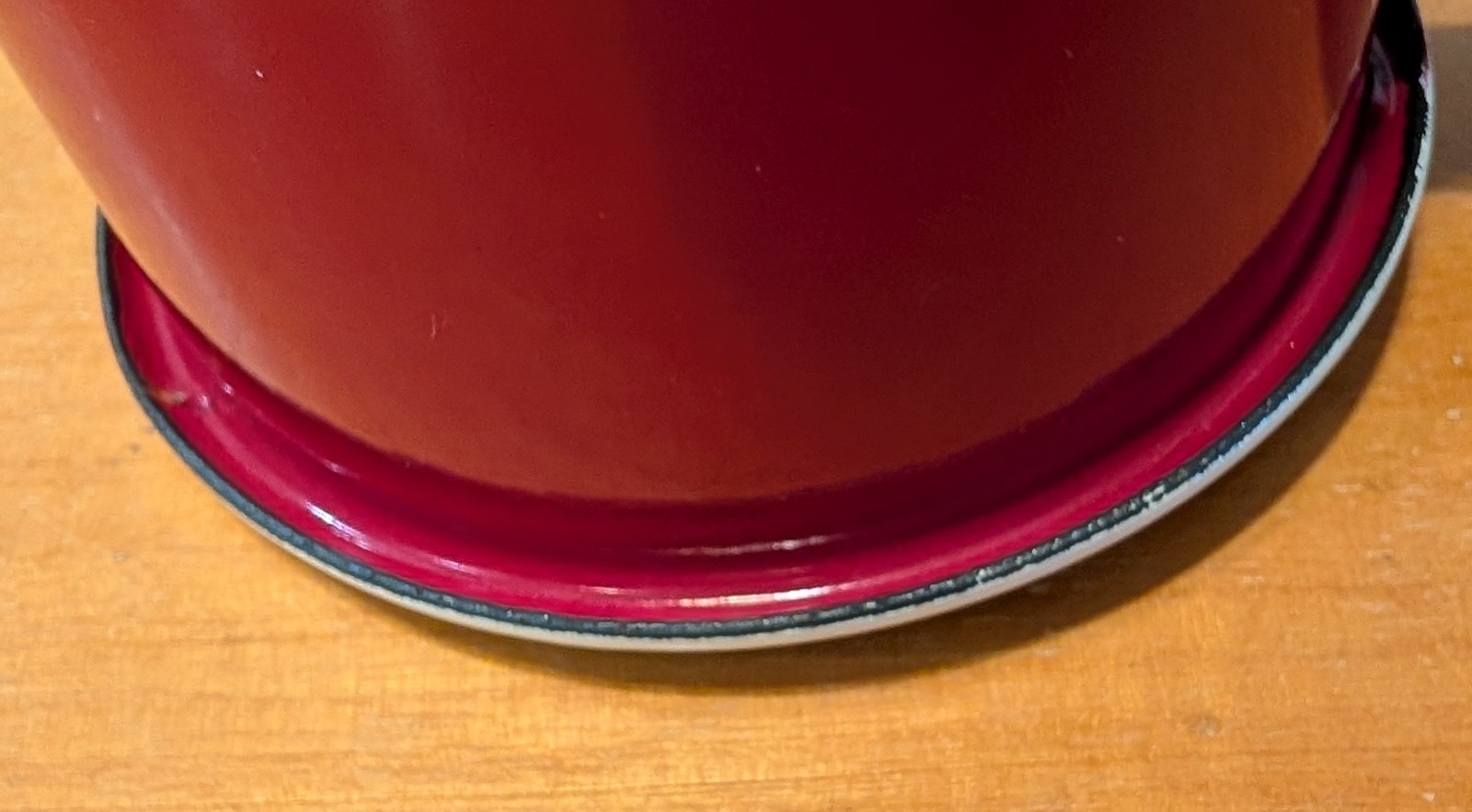 Riess CLASSIC Saucepan with spout, enamel, Red & Cream 0.75 L/ 3 cup Austria