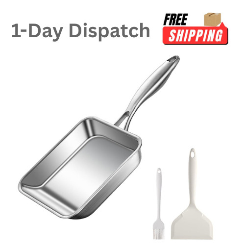 Toutrop 7.5″ Square Egg Pan 316 Stainless Steel Omelette Japanese