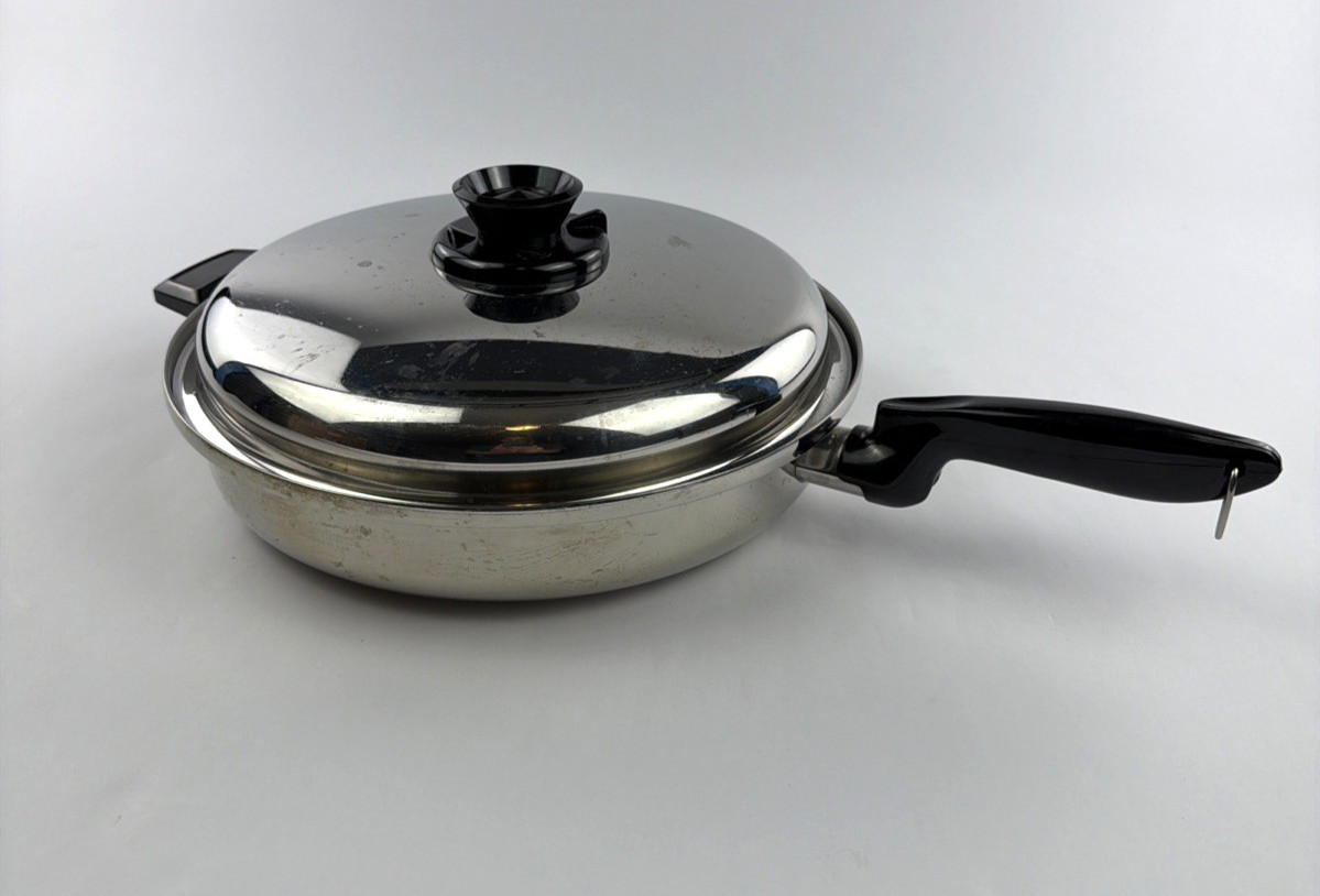 Vtg West Bend Multi Core Familie Skillet 5 Ply Stainless Steel Frying 12″ – USA