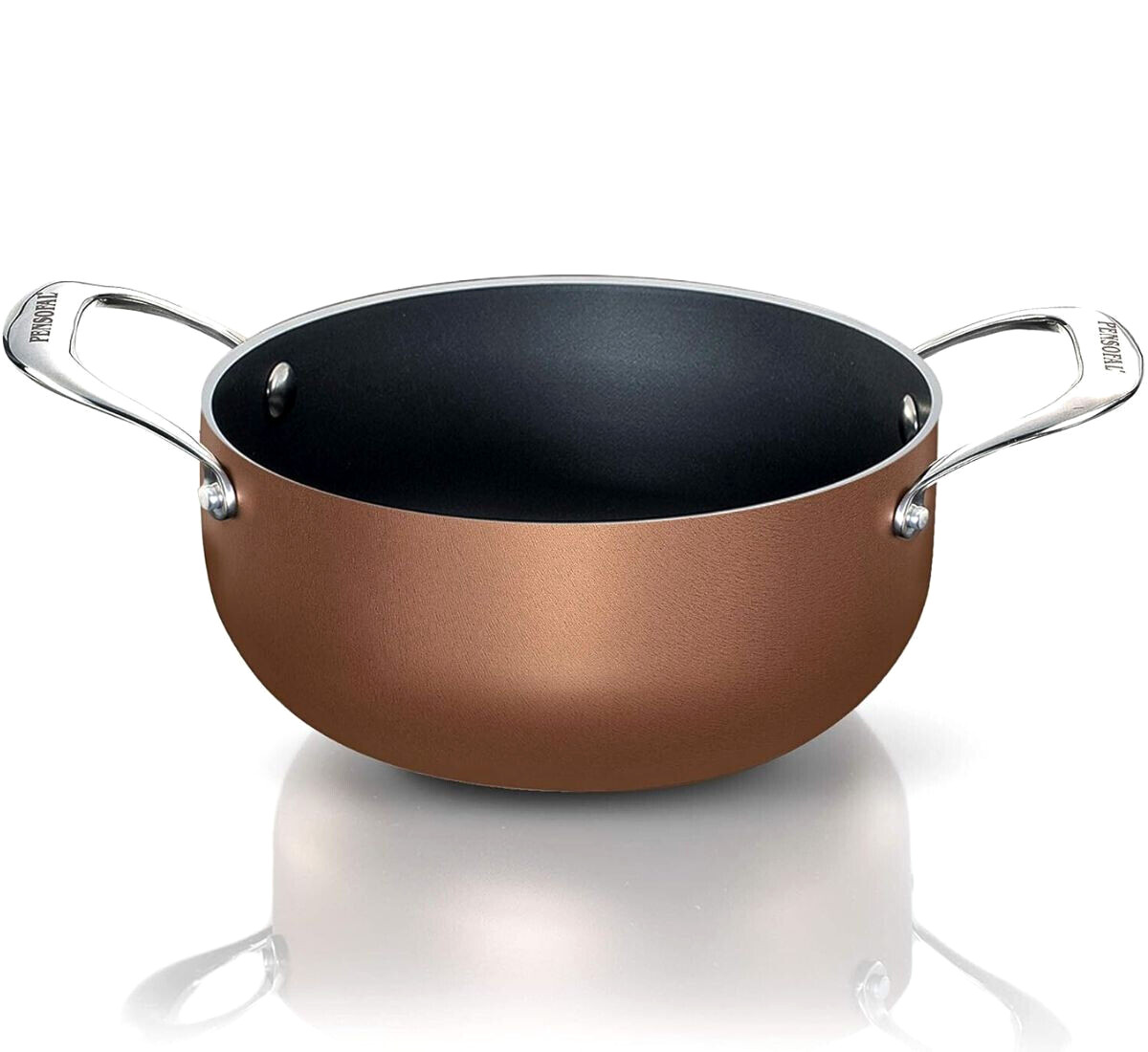 Non-stick saucepan ALUMINUM stainless steel induction pot 2 handles 20 cm