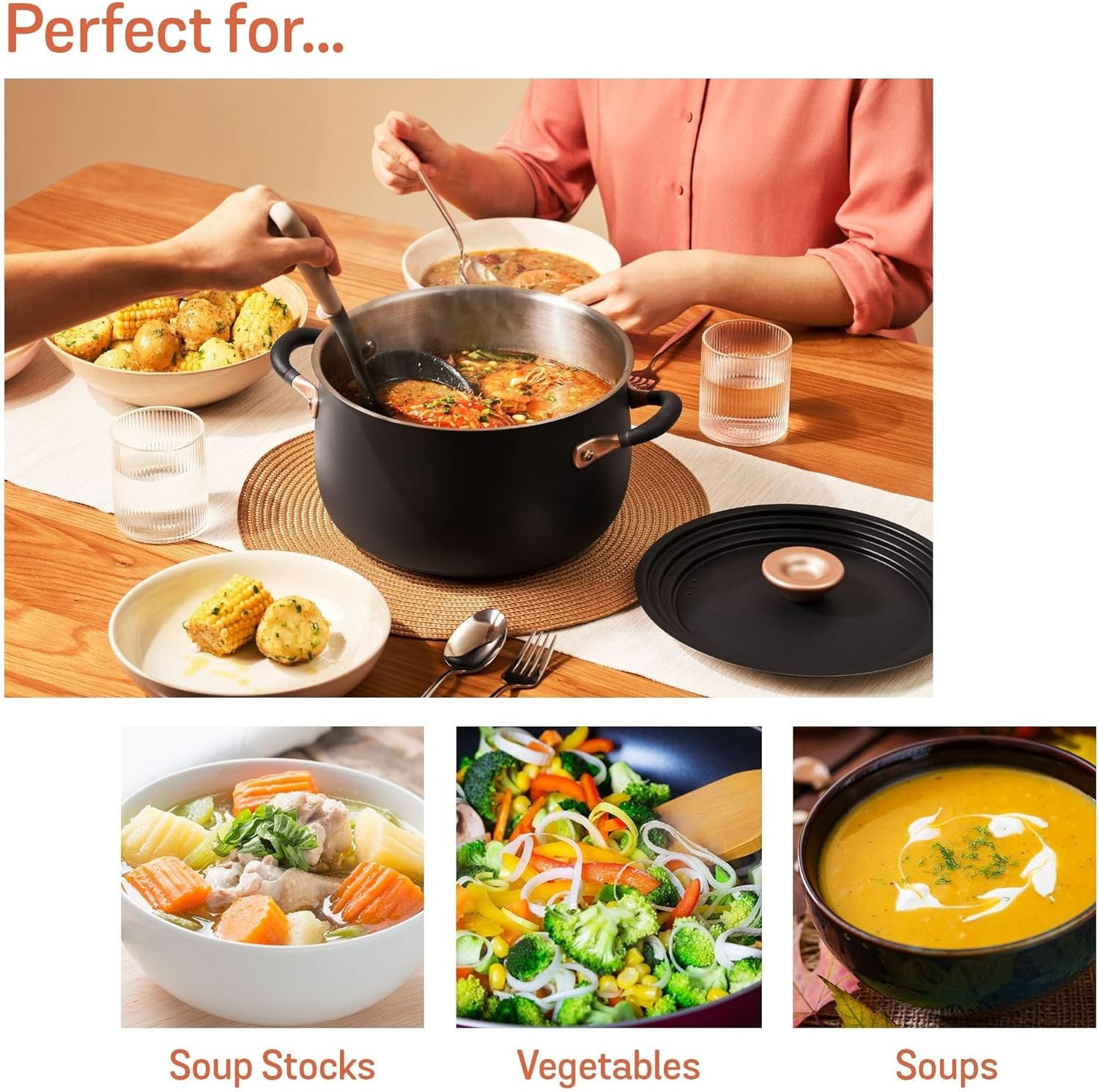 Meyer Stainless Steel Medium Stockpot | 6.5 Quart Stock Pot | Induction Pot | Di