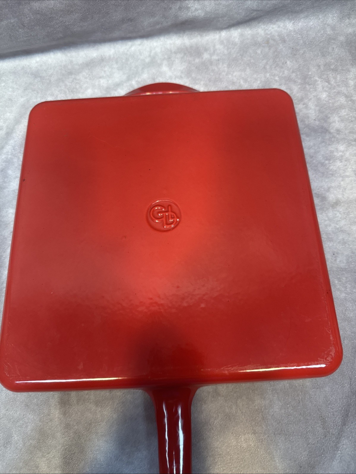 Giada De Laurentis GDL Panini Press Grille Pan Fry Cast Iron Red Enamel 10 Grill