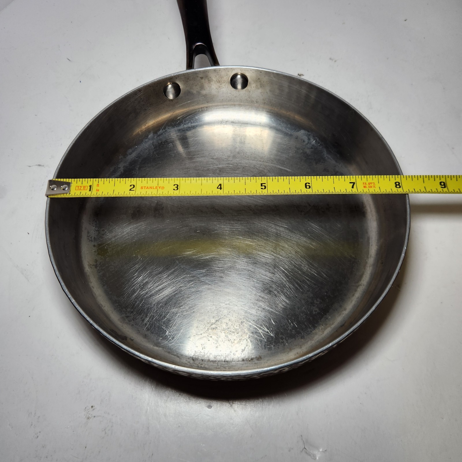 Fleischer and Wolf Hammered Stainless 8 inch Pan Professional Grade Anodized