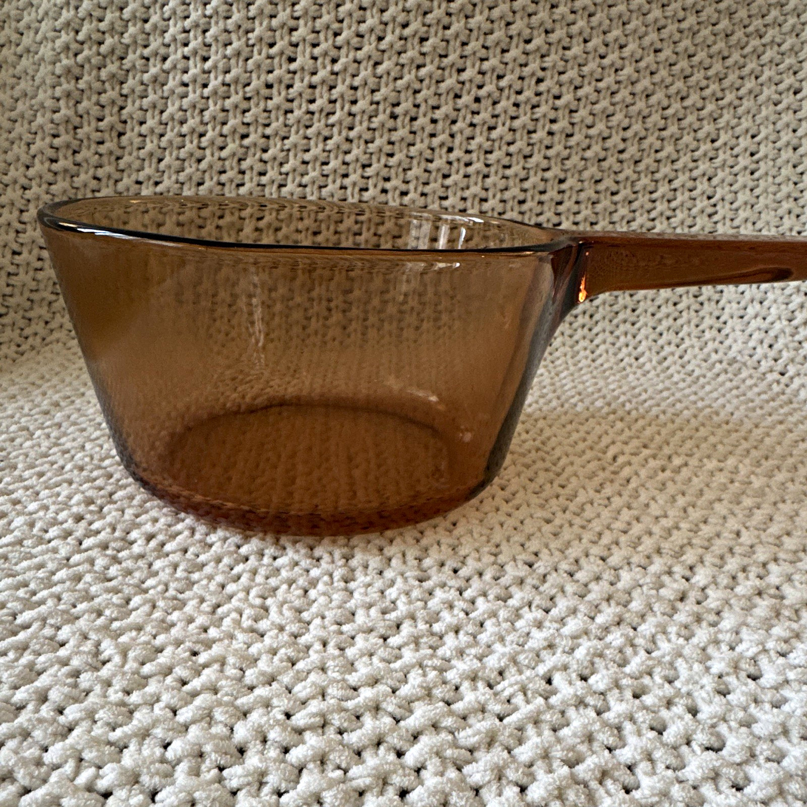 Vintage Corning Visions V-1.5-B 1.5L Amber Glass Saucepan Made in France No Lid