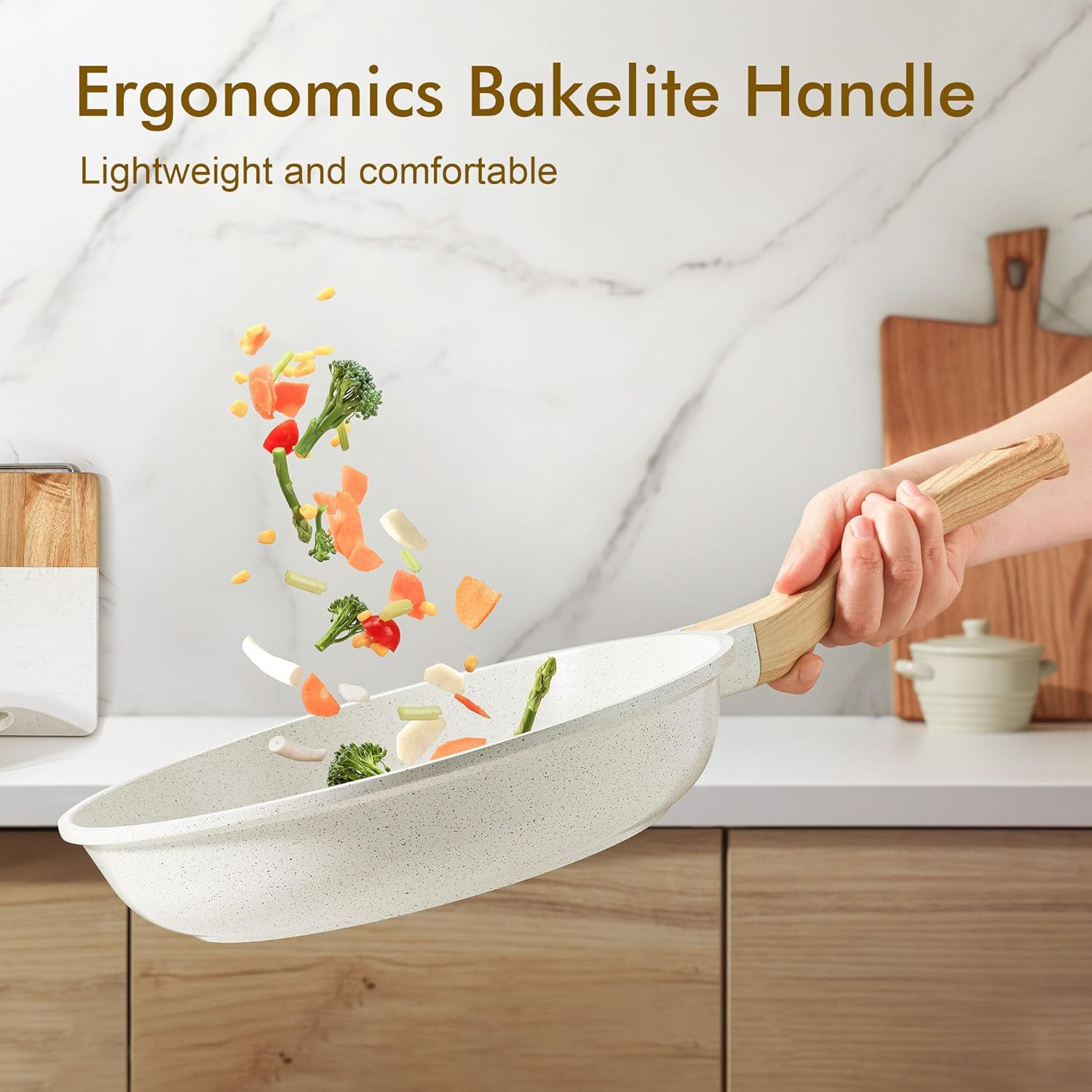 SENSARTE Nonstick Ceramic Frying Pan Skillet, 8-Inch Omelet Pan, Healthy Non Tox