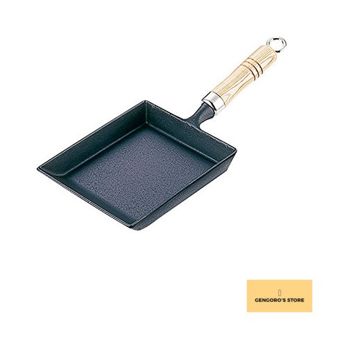 Iwachu Nambu Ironware Tamagoyaki Pan Black 7.1 x 5.9 inches