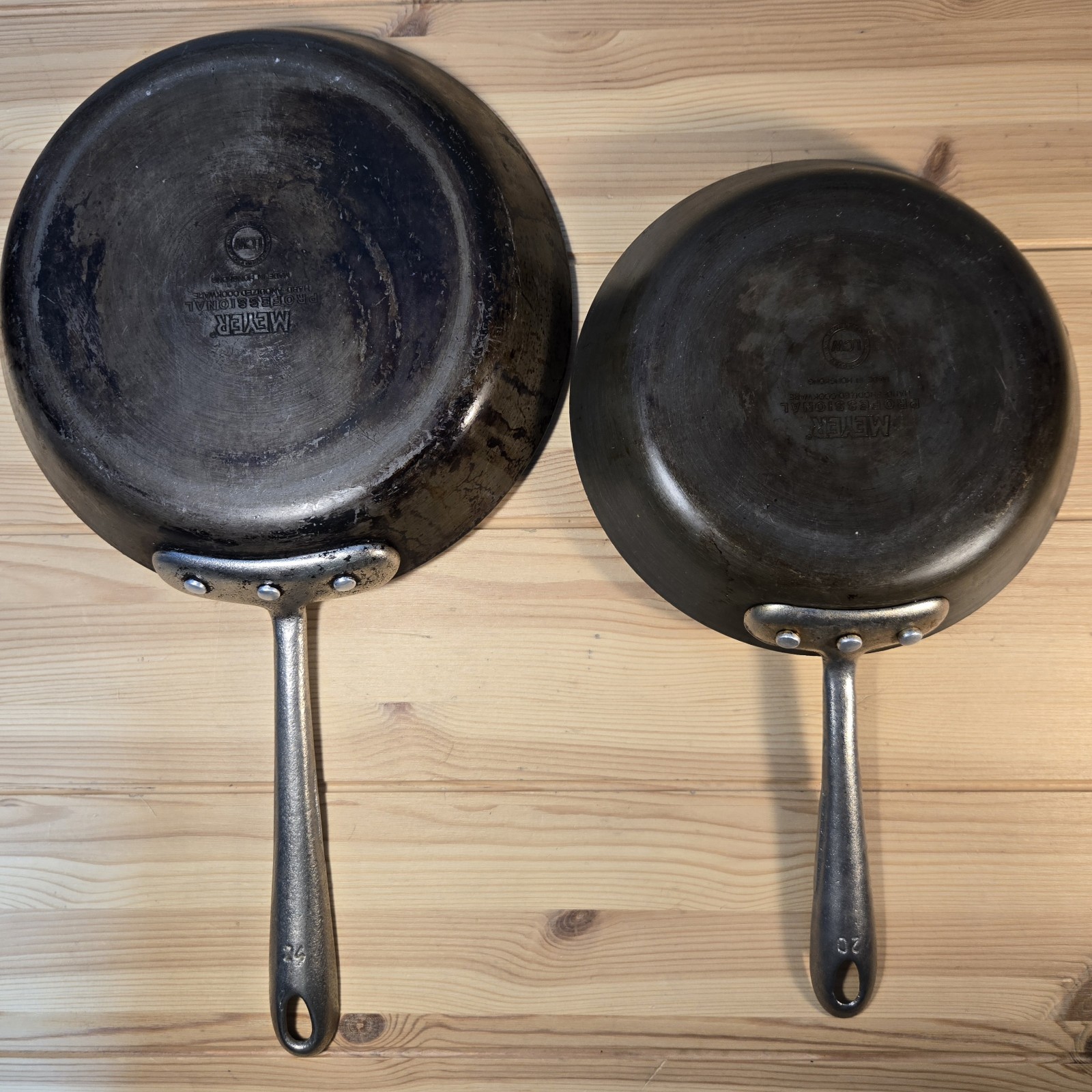 Lot 2 Vintage Meyer Professional Hard-Anodized Pan Commercial Cookware Hong Kong