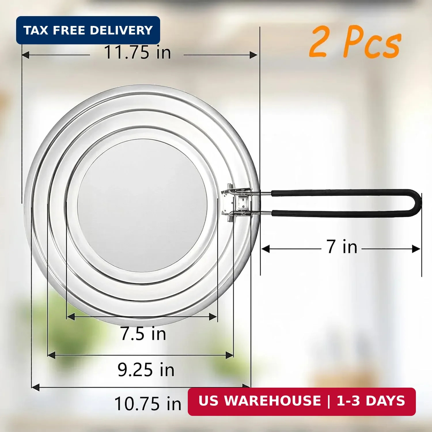 Frcctre 2 Pack Stainless Steel Splatter Screen for Frying Pan, 12 Inch Grease Sp