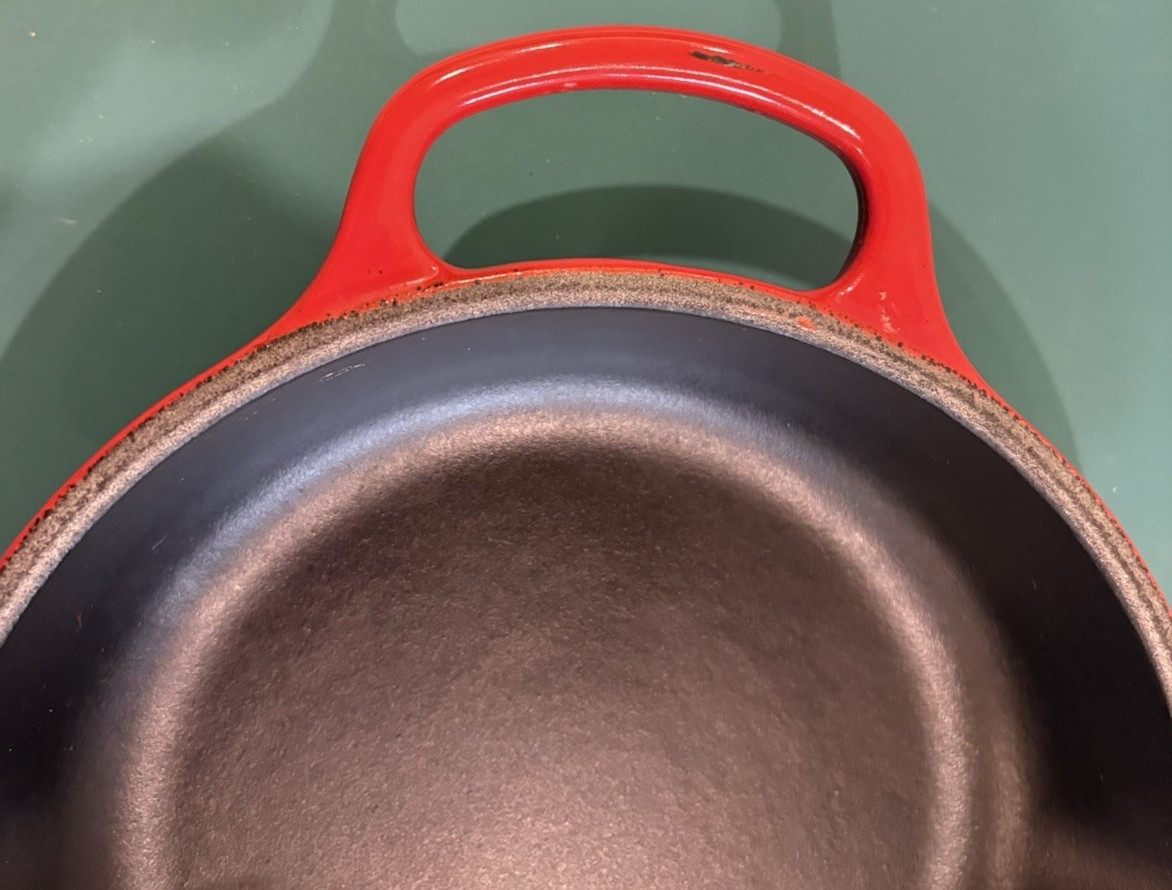 Vintage Le Creuset 6.5″ Red Enameled Cast Iron Small Fry Pan Skillet