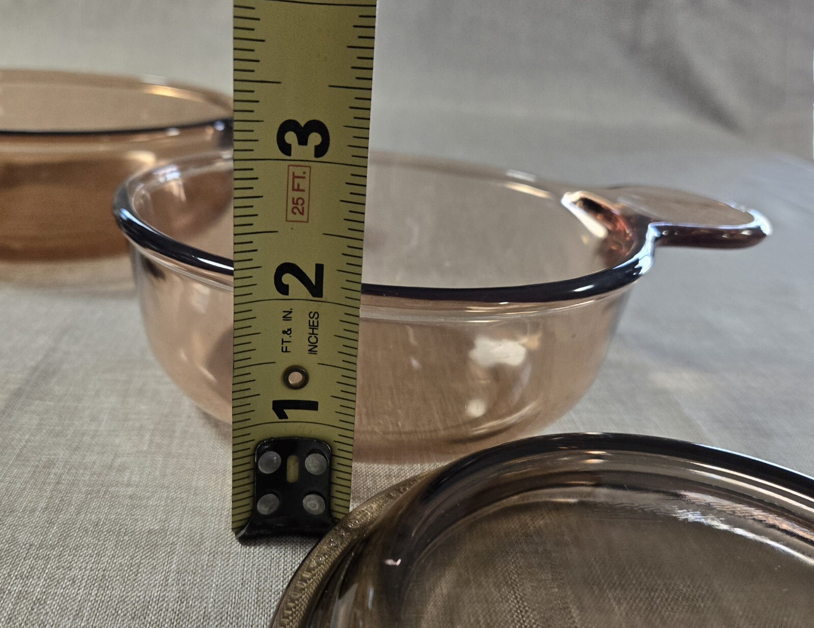 Vision Corning Ware Grab It Amber Brown Mini V-240-B And V-150-B With Lids