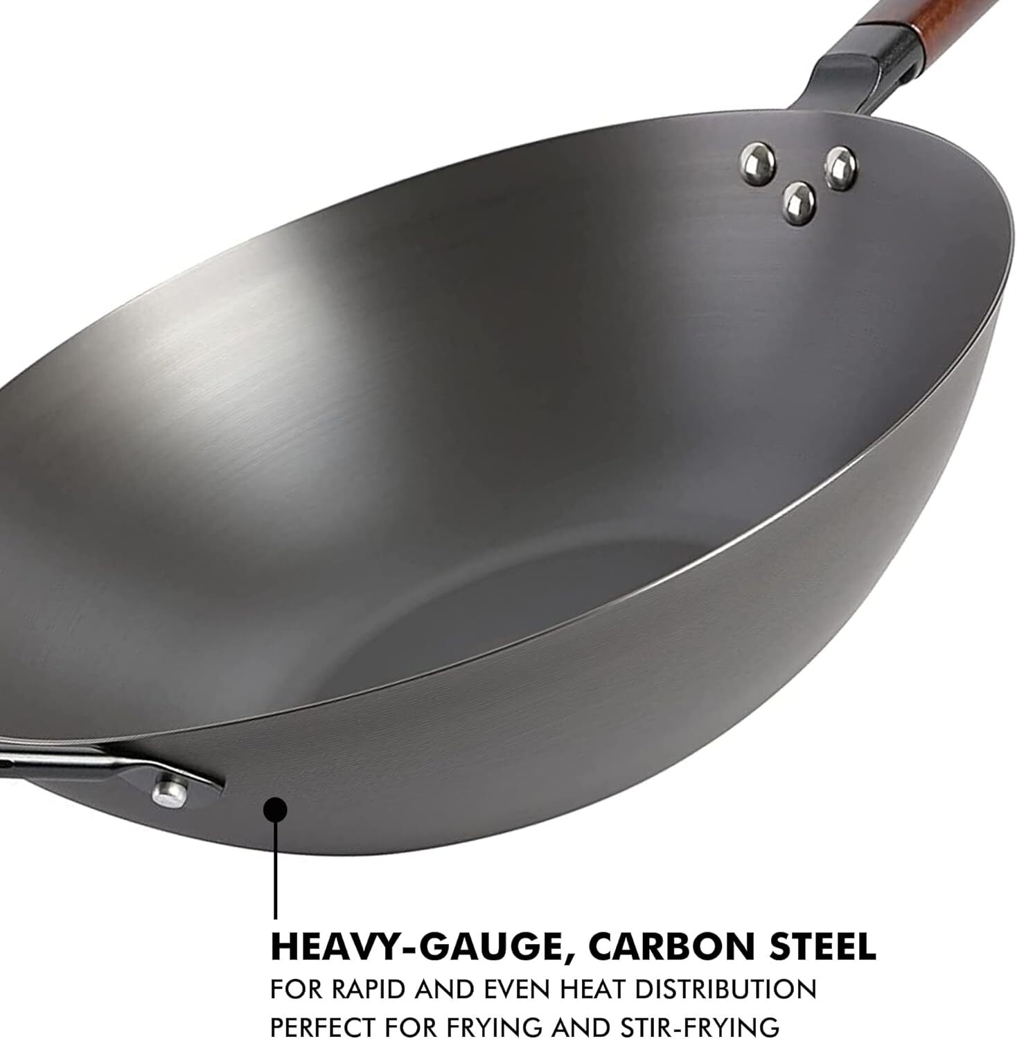 Carbon Steel Sauté Pan, 14-Inch, 5-Quart High Carbon Steel Chef’s Pan