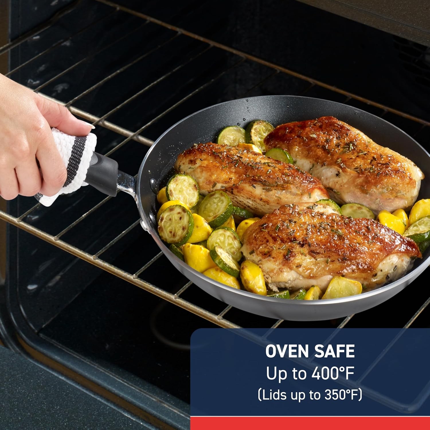 Nonstick Fry Pan 12.5 Inch Induction Oven Broiler Safe 400F Non Stick
