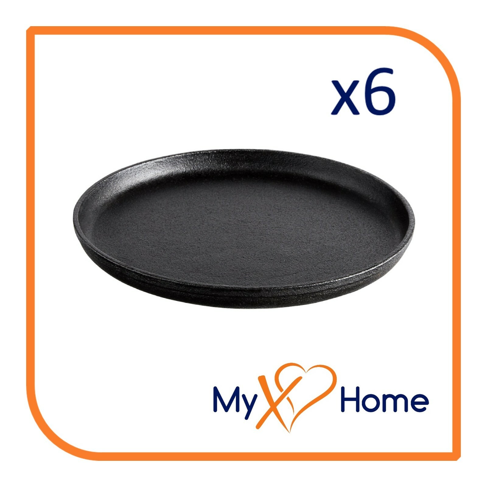 9″ Pre-Seasoned Cast Iron Fajita Skillet (6 Skillets) by MyXOHome