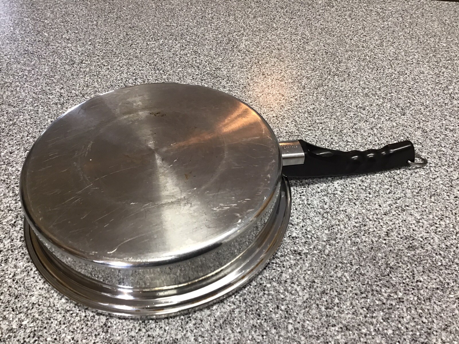 Lustre Craft 18-8 3 Ply Stainless Steel 9 1/2″ skillet fry pan No Lid EUC