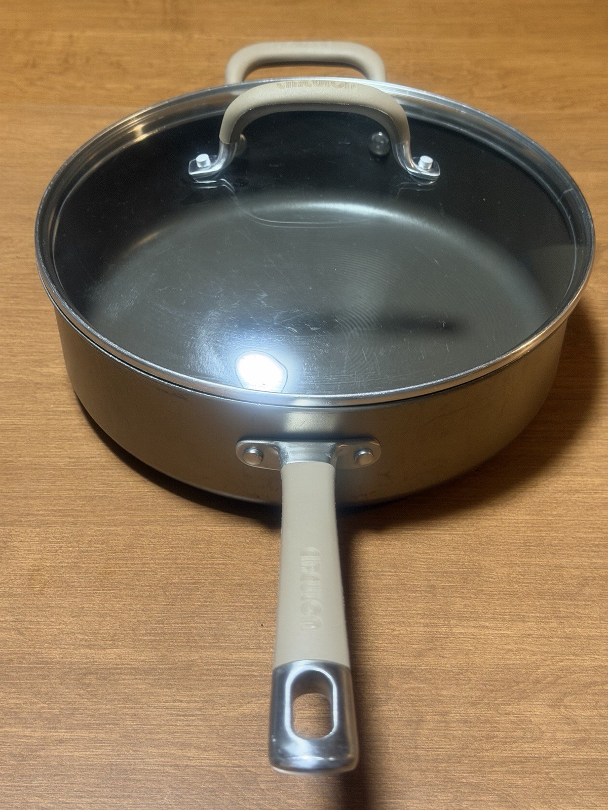 Circulon Premier Professional 5qt/4.7L 3” Tall Frying Pan & Glass Lid 2 Handles