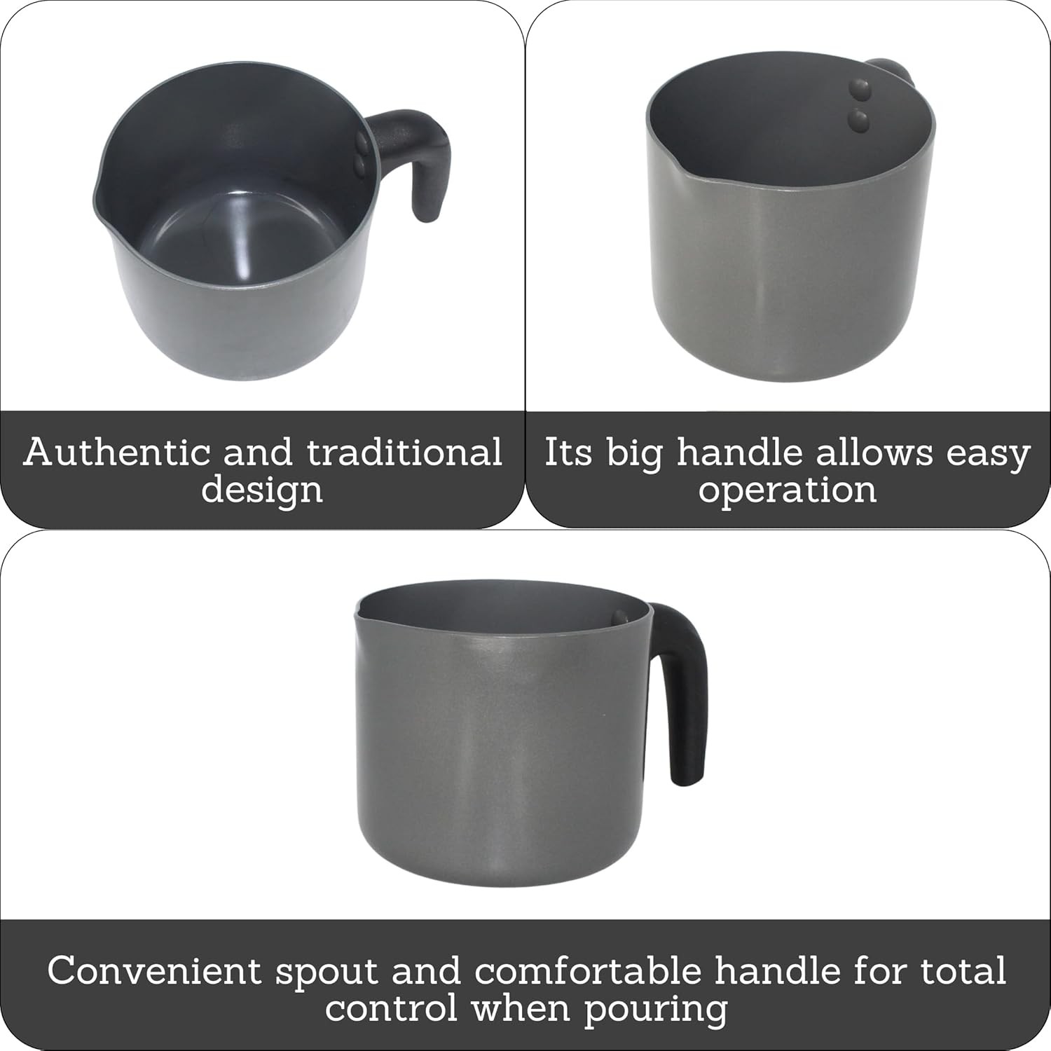 1.3 Qt Ceramic NonStick Milk Pot with Pour Spout – PFAS Free Aluminum Saucepan