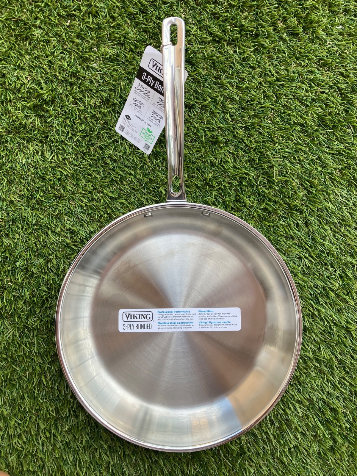 Viking Cookware 3-Ply Stainless Steel 12” Inch Frying Pan/ Skillet NEW Free Ship