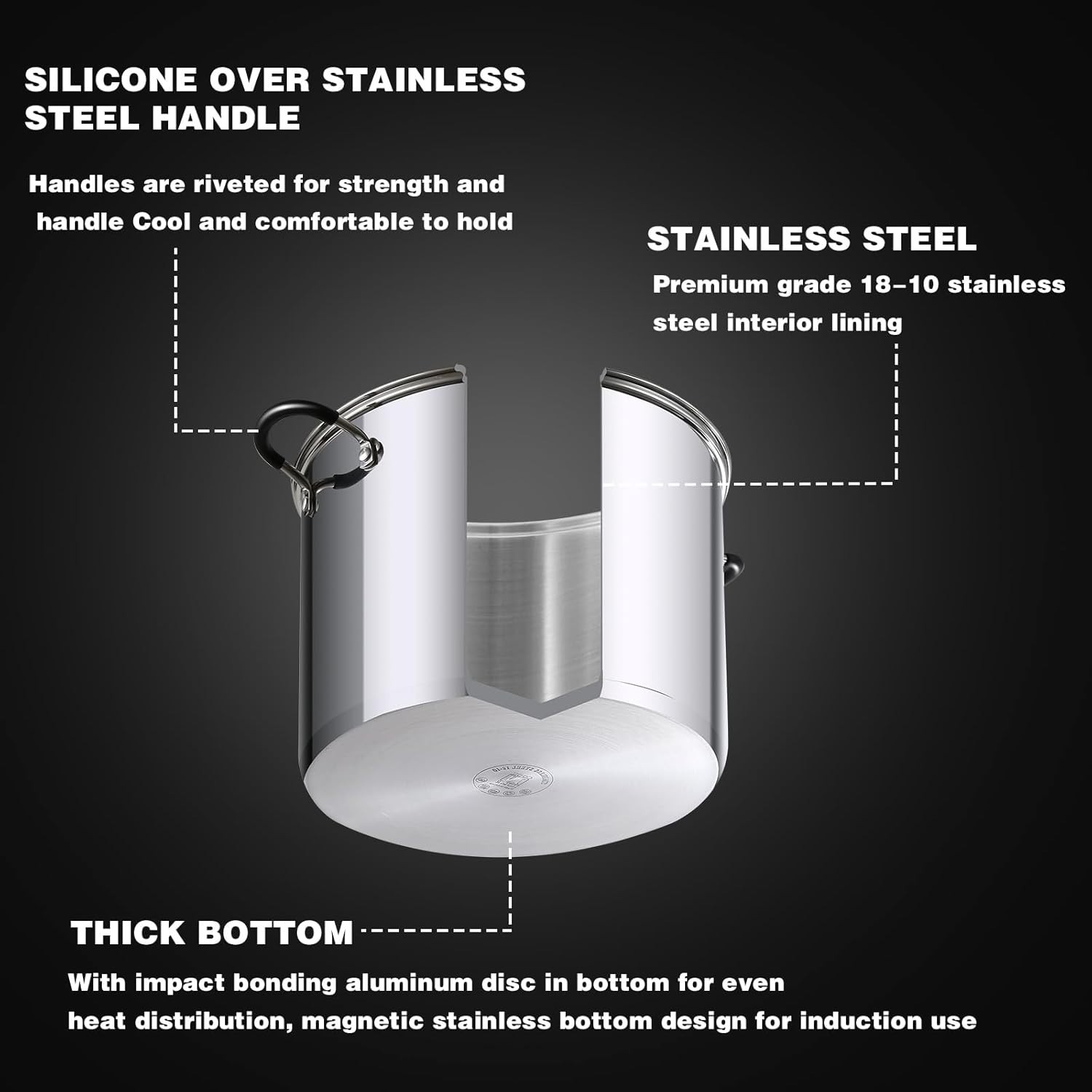 Induction Compatible 3 Qt Stockpot with Stay-Cool Handles^-