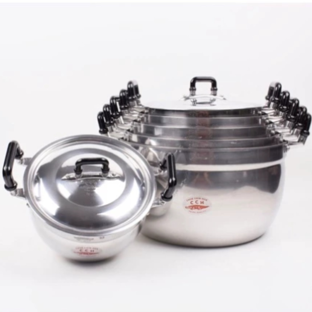 Thai traditional crocodile brand aluminum cooking pot set size 16-26 cm