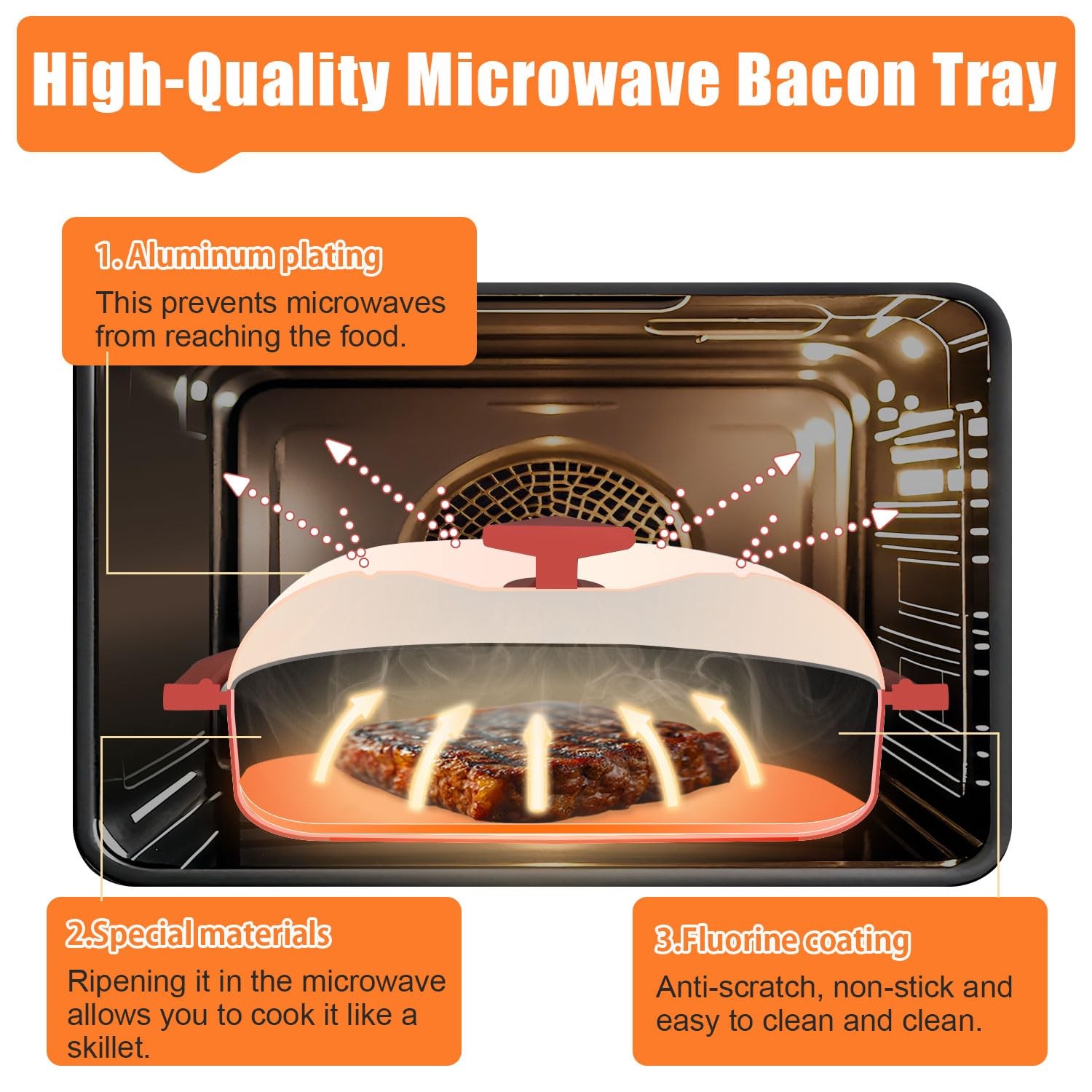 AHJ Microwave Grill Pan with Lid, Microwave Cooker MultiUse for Grilling, Fry…