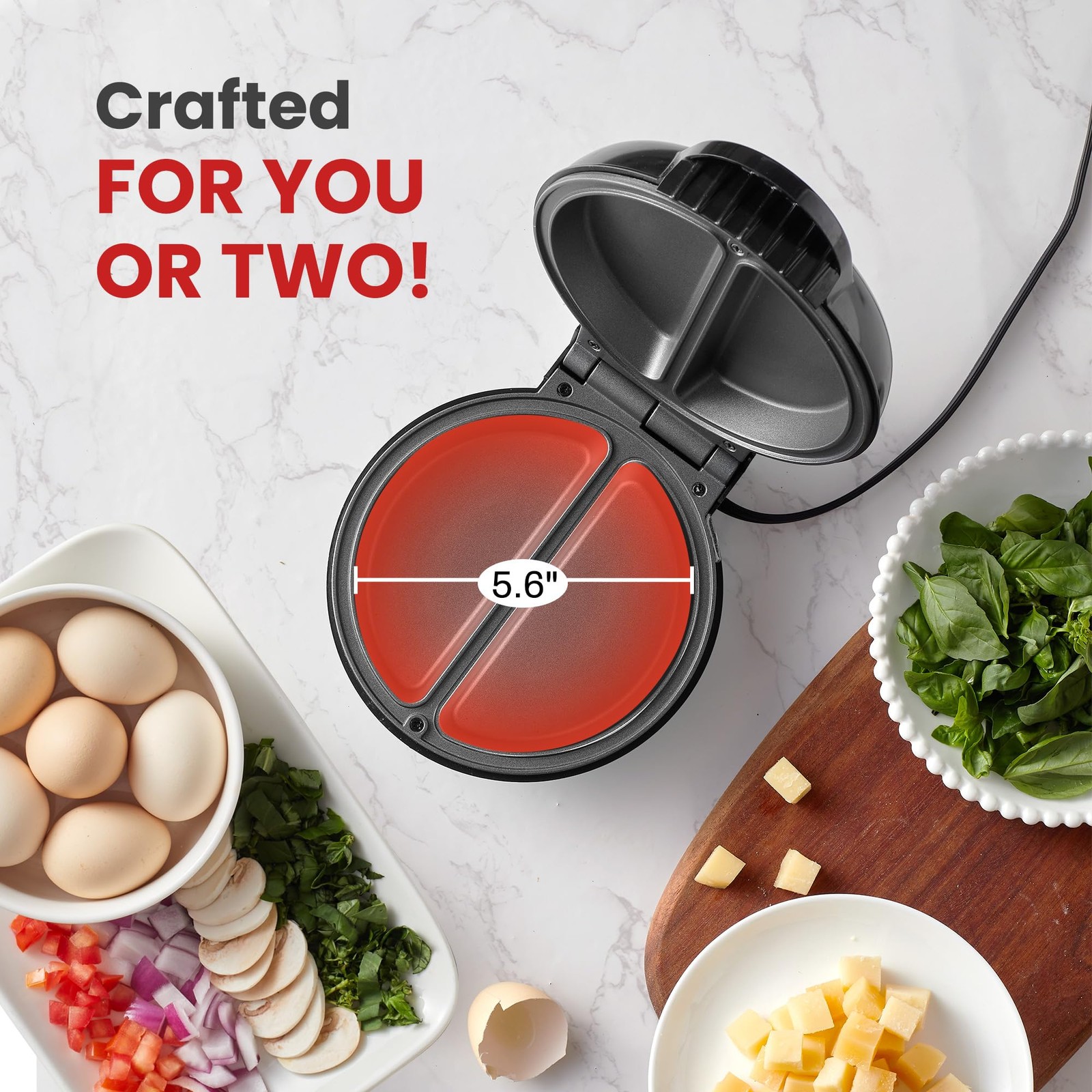 Nonstick Omelet Maker 2 Portion Snack Pocket Cooker Stainless