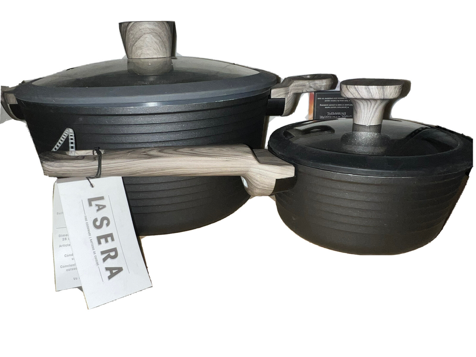 LA Sera Fine Non-Stick Die-cast Aluminum Cookware casseroles 6 qt & 1.5 qt READ
