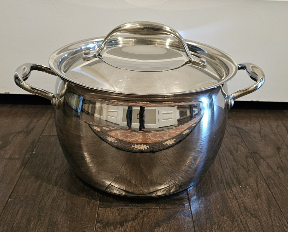 Kirkland Signature Professional Copper Core 8 Qt Stock Pot Stainless Steel Italy