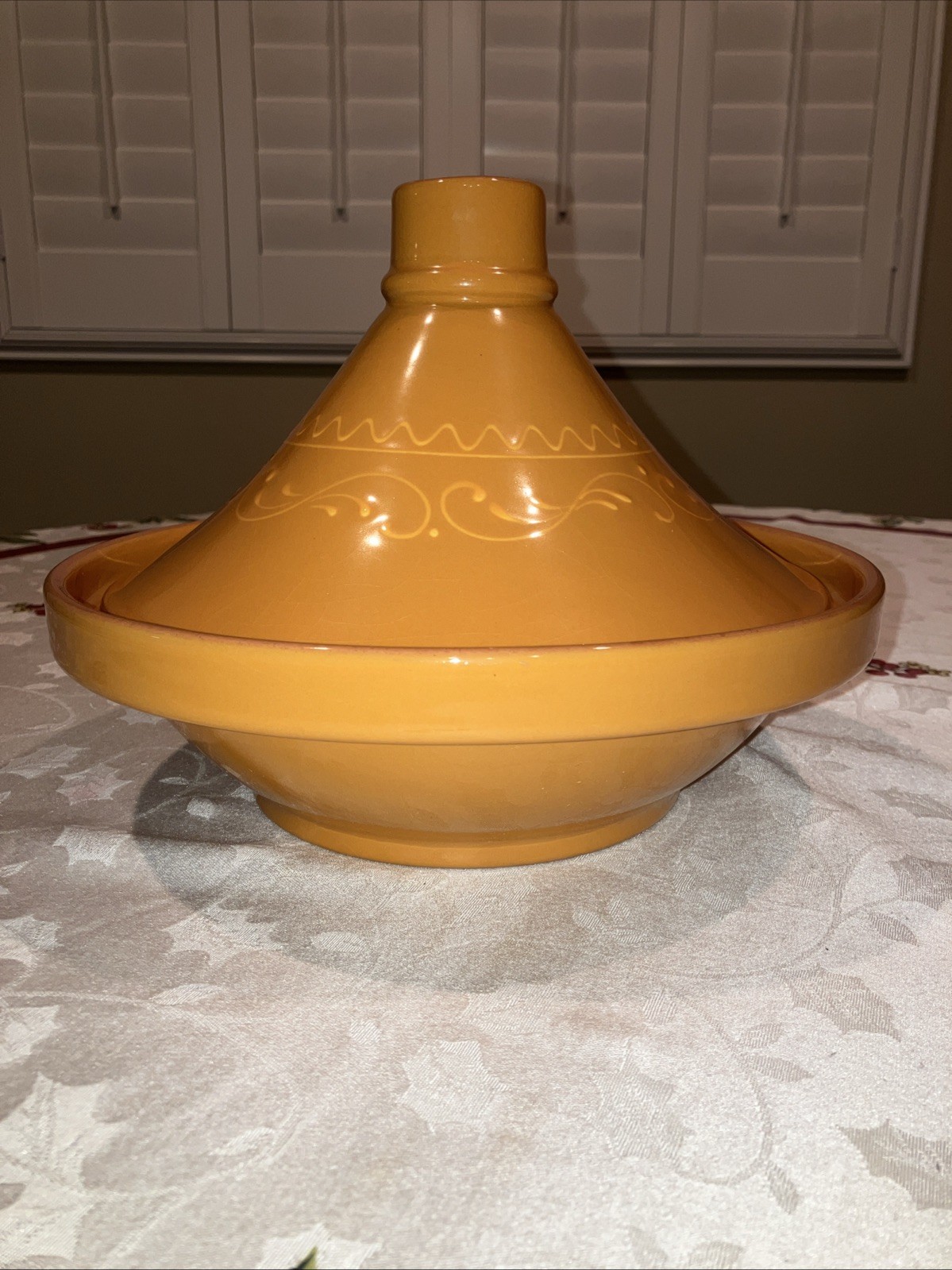 TAJINE Cooking Pot-TAGINE Ceramic Pottery Made in Portugal 11” GOLD TONE
