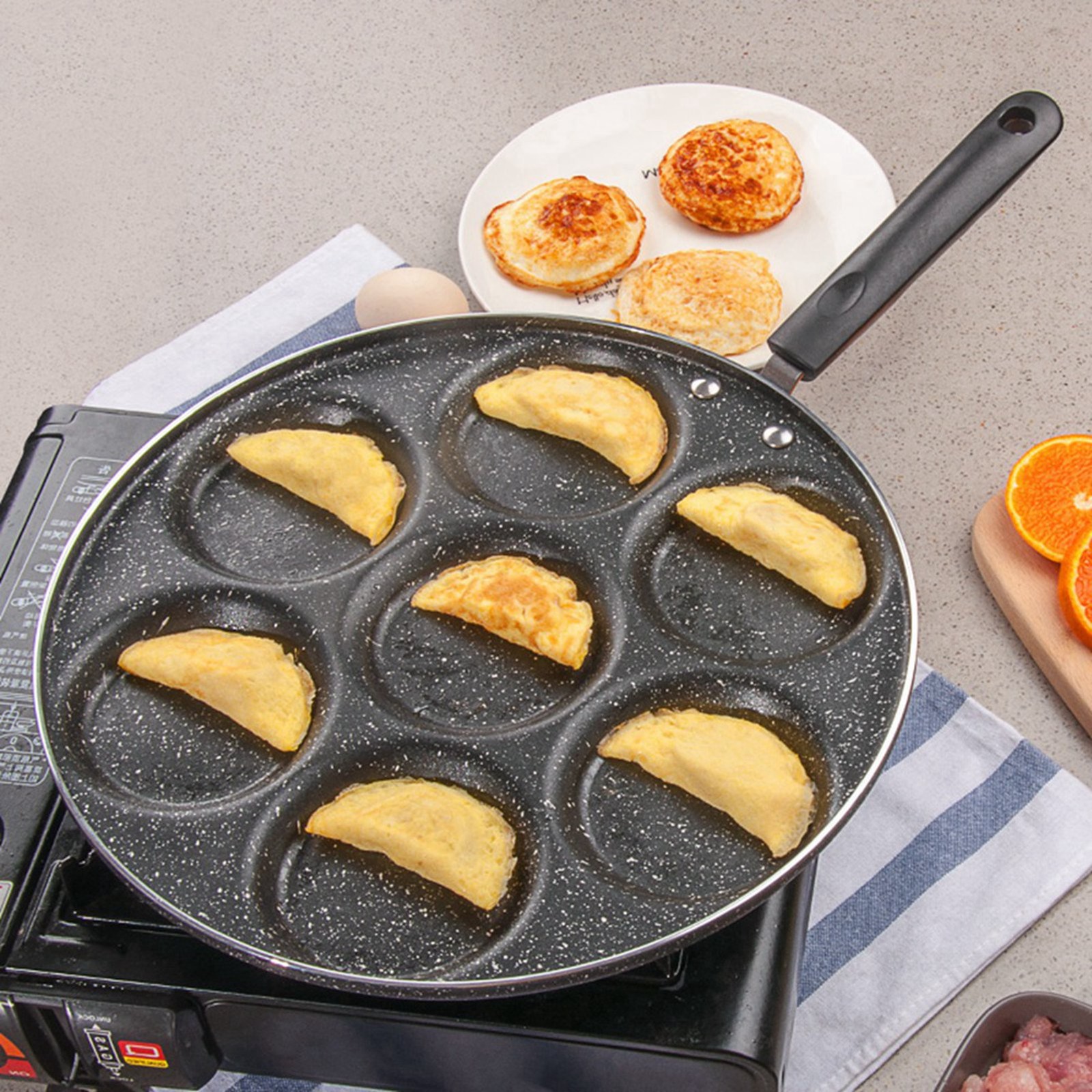 7-Hole Non Stick Cooking Pan For Fried Eggs Burger Mold Kitchen Supplies ZXS