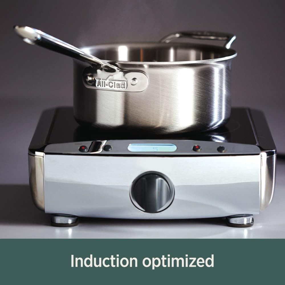 All-Clad D5 5-Ply Stainless Steel 3 Quart Saucepan, Oven Safe & Induction Ready
