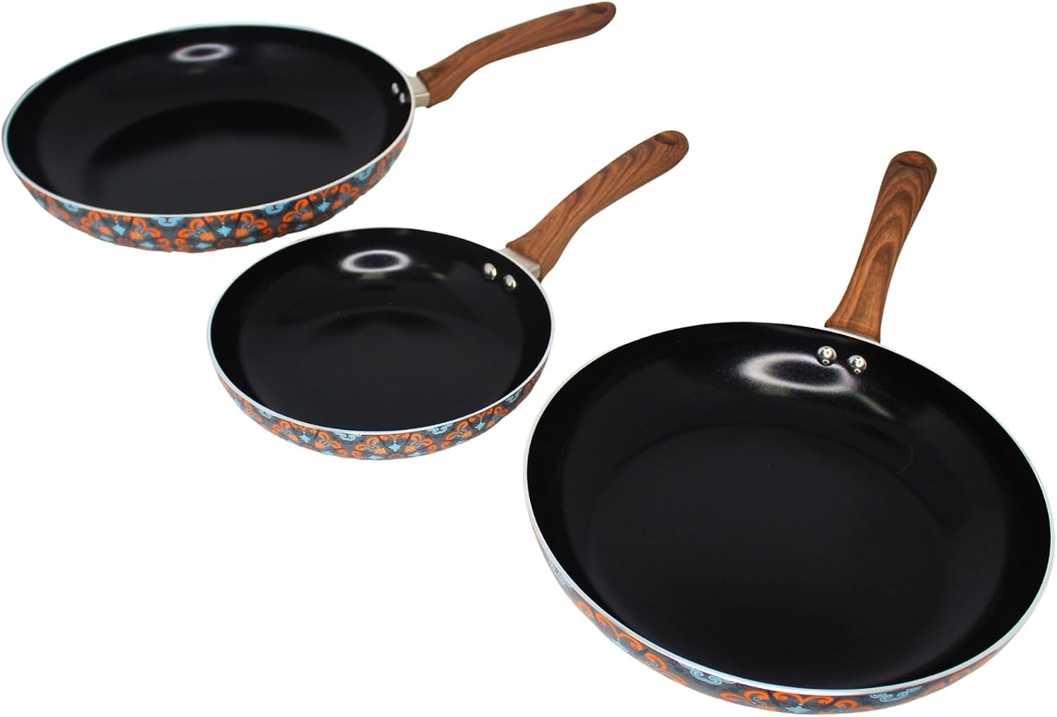 IMUSA Nonstick Ceramic Cookware Set 3-Piece 7in/9in/11in, with Soft-Touch