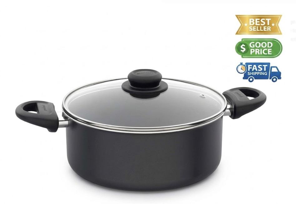 4.7Qt Aluminum Dutch Oven with Lid Classic Covered Cooking Pot Durable