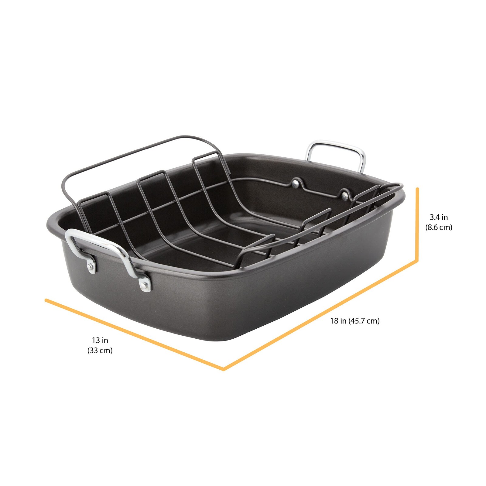 Chicago Metallic Nonstick Roaster with Floating 18-Inch-by-13-Inch, Black