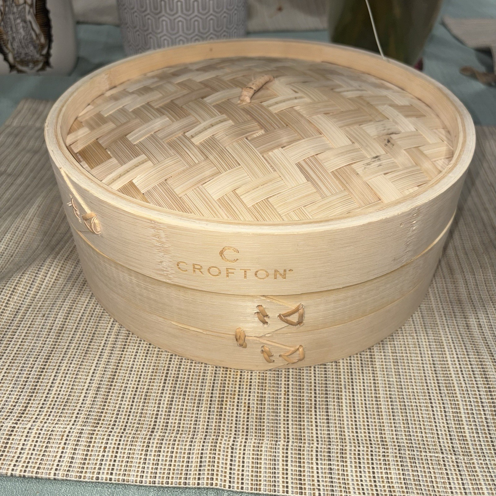 Crofton 1-Tier Bamboo Steamer Basket w/ Lid, Beige, Gas & Electric Compatible