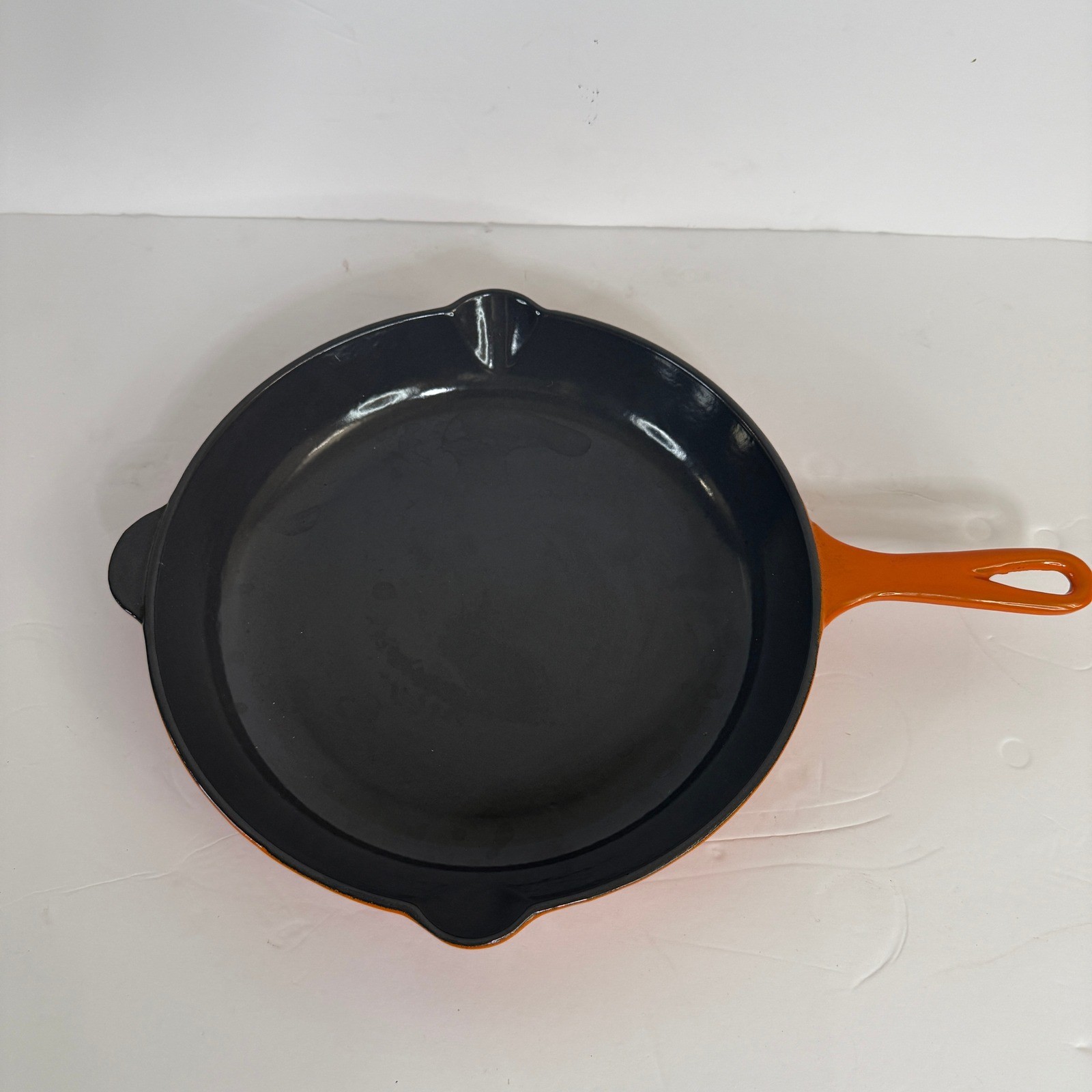 Le Creuset 26 Enameled Cast Iron Skillet Flame Orange 10.25 Inch Made in France
