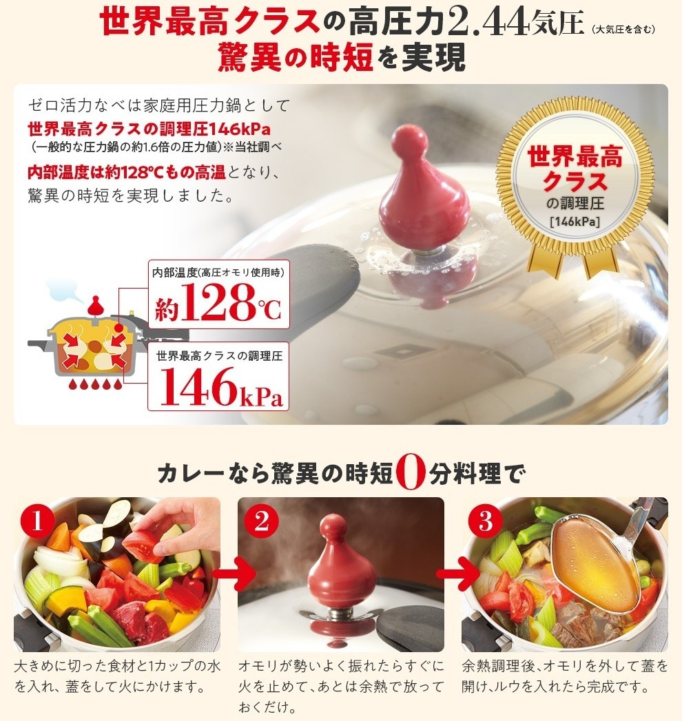 Asahi Zero Pressure Cooker 2.5L Compact IH Gas Japan Small 1-3 People New Box