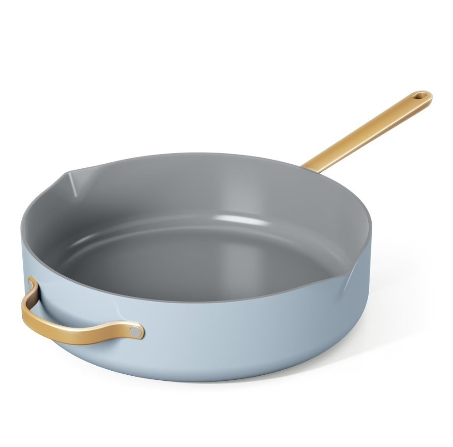 Beautiful 5.5 Quart Ceramic Non-Stick Sauté Pan with Strainer Lid