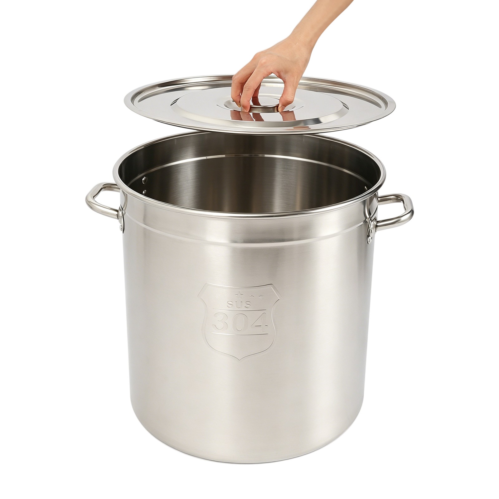 48L Stainless Steel Pot Large Cooking Pot with Lid Stainless Steel Soup Pot
