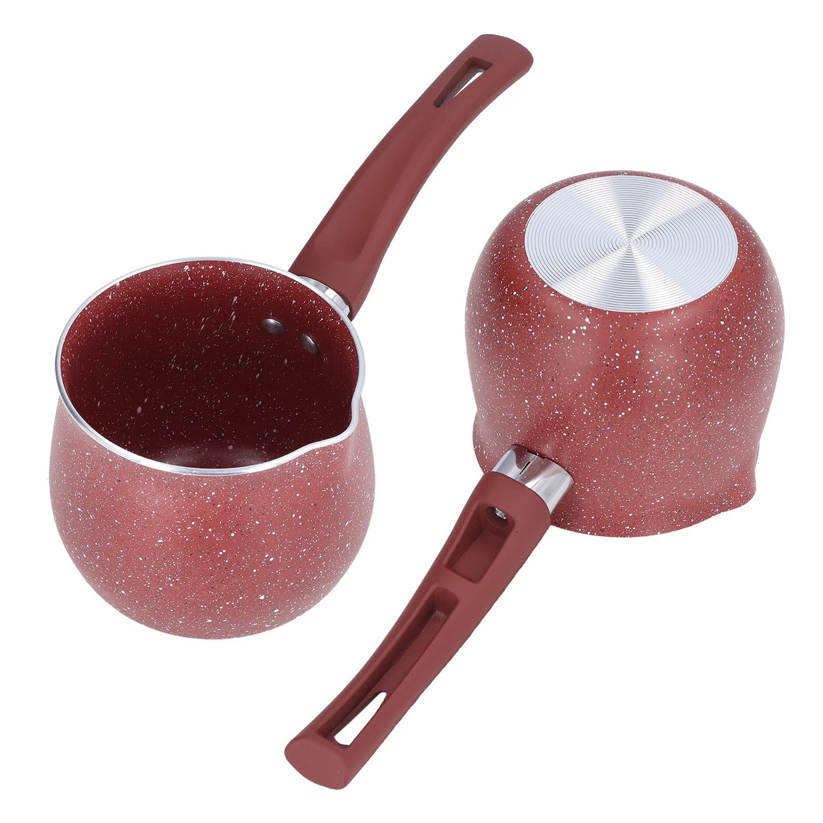 Milk Pot Mini Single Handle Coffee Warmer Boiling Aluminum Alloy Non Stick Red