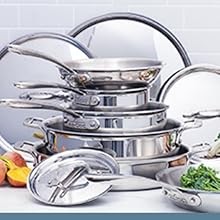 D3® Stainless Steel 2 Piece Cookware Set- Made in – Includes 8″ Frying Pan and 1