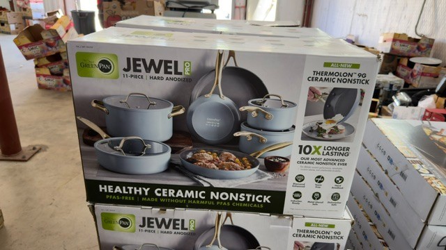 Nice In Box GreenPan Jewel Pro 11 Piece Ceramic Nonstick Cookware Set