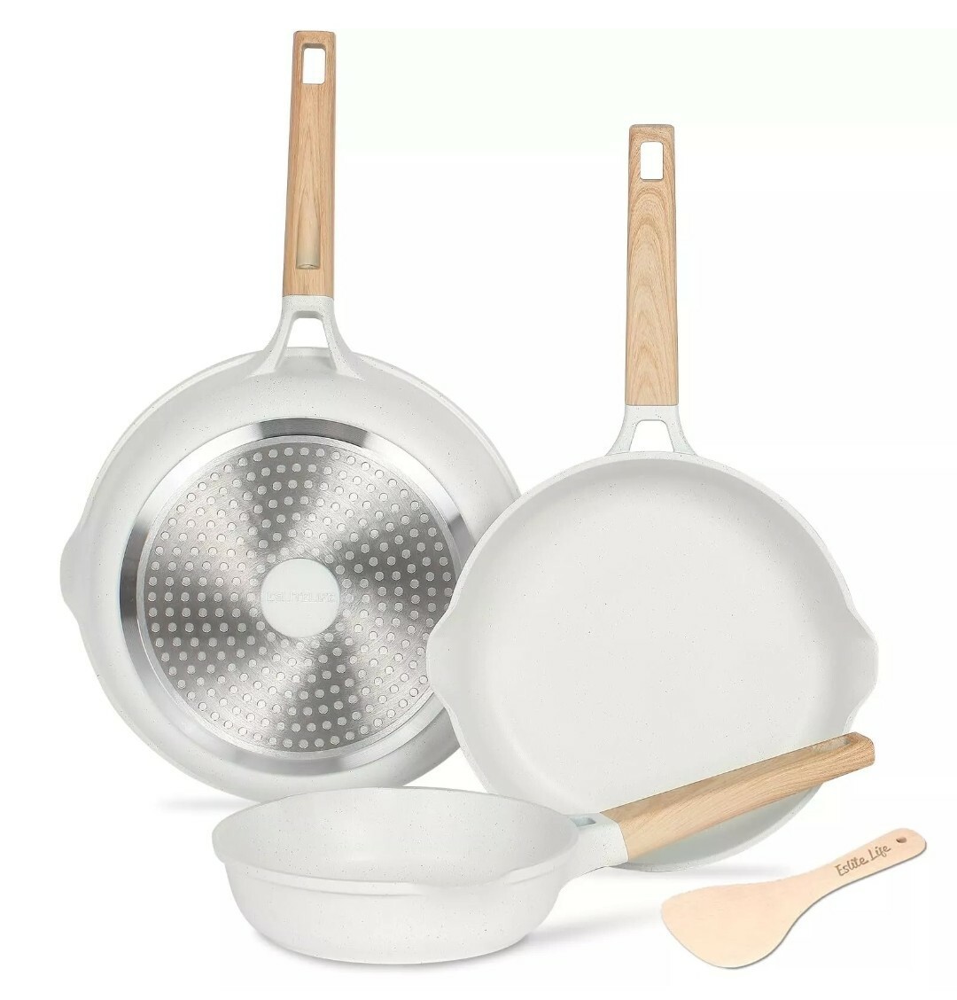 ESLITE LIFE Nonstick Frying Pan Skillet Set, Healthy Granite Coating Egg Omel…