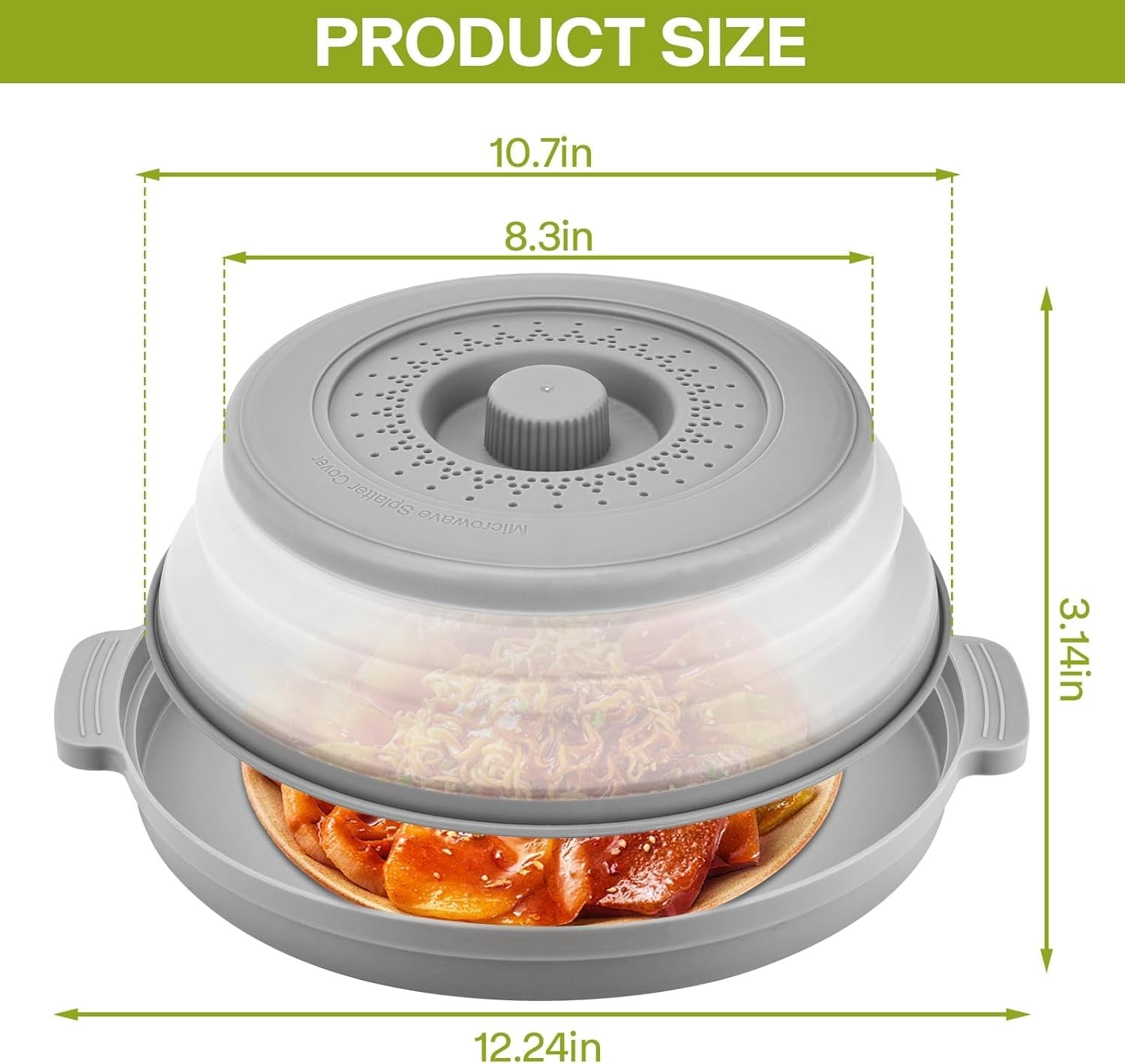 Microwave Splatter Cover for Food with Anti-scald Base Plate,Large Plastic & …