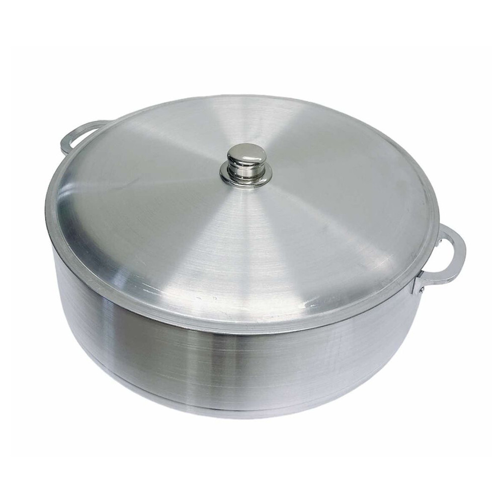 20 Qt Aluminum Caldero Stock Pot, Cooking Dutch Oven With Glass Lid,Satin Finish