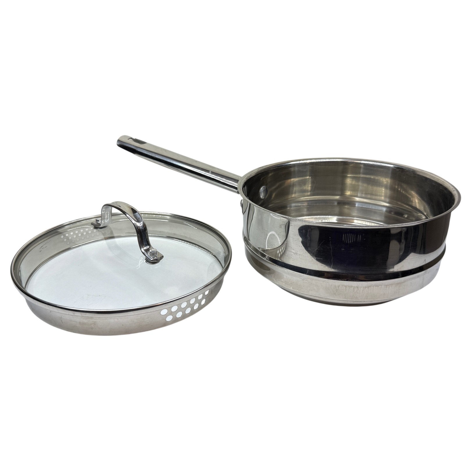 Cuisinart Stainless Steel Universal Steamer Pot w/ Glass Lid 20cm Pan Cookware