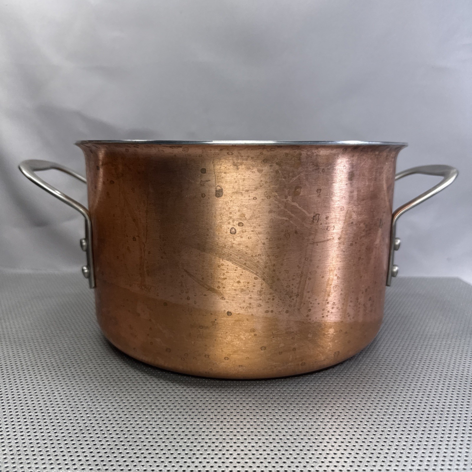 Calphalon Tri-Clad Copper Stainless Steel 6 Qt Stock Pot Dutch Oven~no Lid