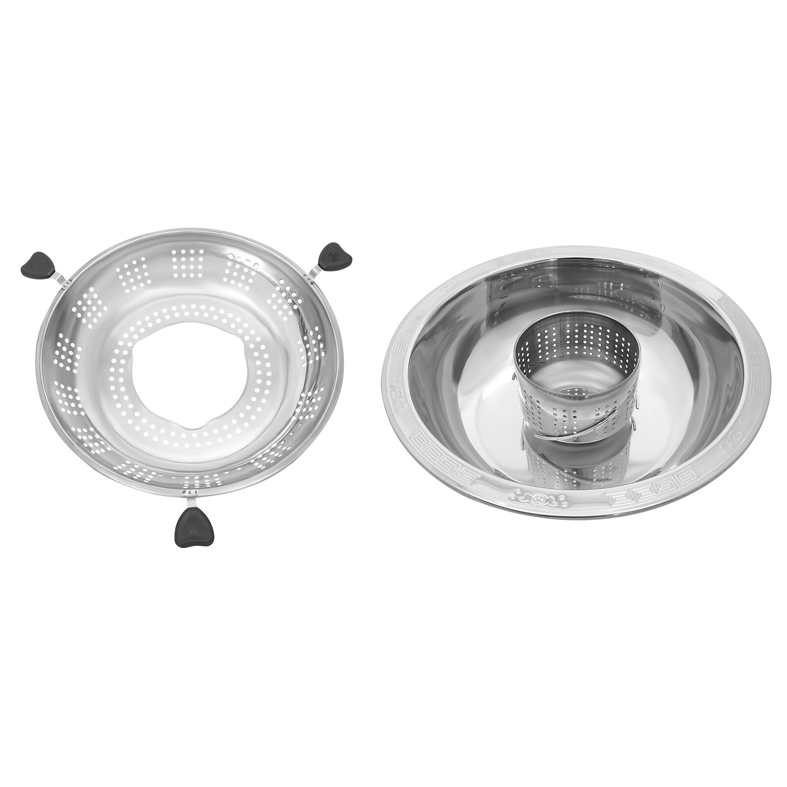 Stainless Steel Chinese-style Rotary Lifting Hot Pot with Divider Fit most stove