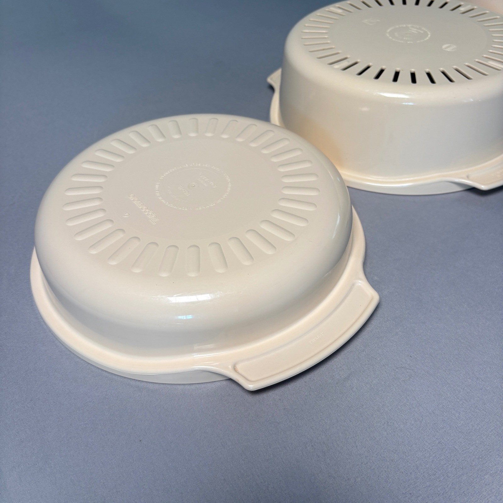 Tupperware Vintage Microwave Steamer 3 Piece Set 3Qt 3L Almond Beige 12oz 340g