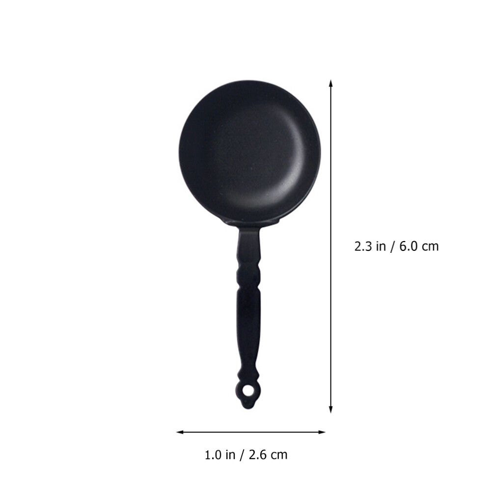 2PCS Miniature Cookware Pretend Play Frying Pan Miniature Cast Iron Skillet